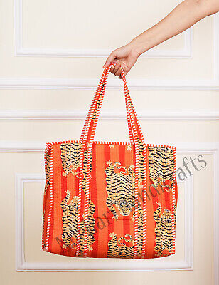 Rajasthani print Hand Stitched Kantha Cotton Market Bag XL Rajasthani print Hand Stitched Kantha Cotton Market Bag XL