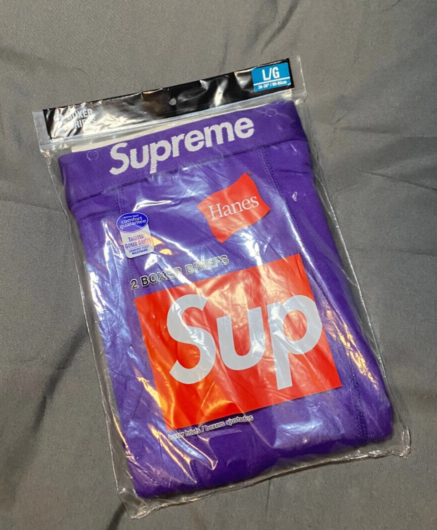 Boxer SS21 Supreme Hanes (lot de 2)   Large   Violet