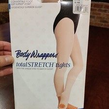 Child Body Wrappers Total STRETCH Convertible Dance Tights Spandex TAN S/M C31