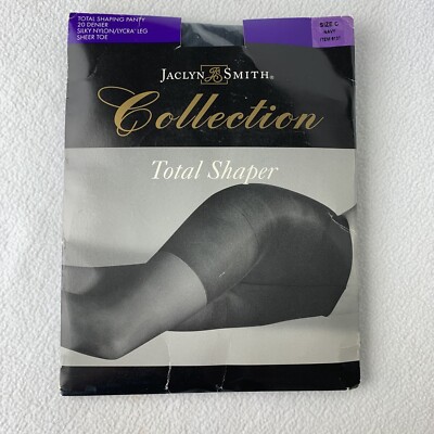 Jaclyn Smith Collection Total Shaper  Sheer Toe Size C Navy New #6137
