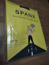 NIP Spanx Black Turbo Tights Size E Footless Slim's tummy, thighs,rear shaping