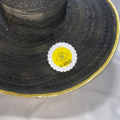 Black Wide Brim WAP Embellished Sun Hat Excellent Condition Black Wide Brim WAP Embellished Sun Hat Excellent Condition  main image 2