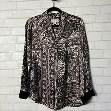 Johnny Was Ophelia Velvet Mix Pajama Top Silk Blend size Small $265 W16421-9