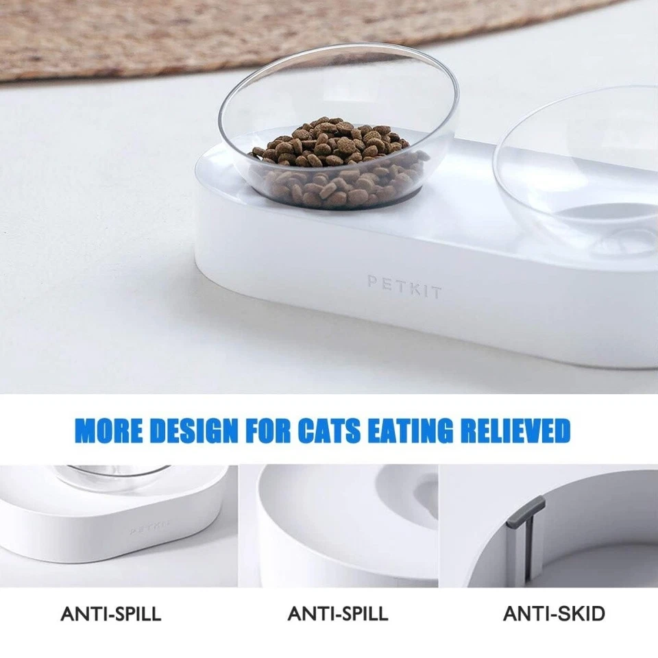 PETKIT Futterstation Antirutsch Katzennapf 15° Doppelnapf-Außenkarton Lagerstaub - Bild 4 von 4