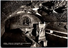 Roma Basilica Inferiore Di S. Clemente Tempio Di Mitra Real Photo RPPC Postcard