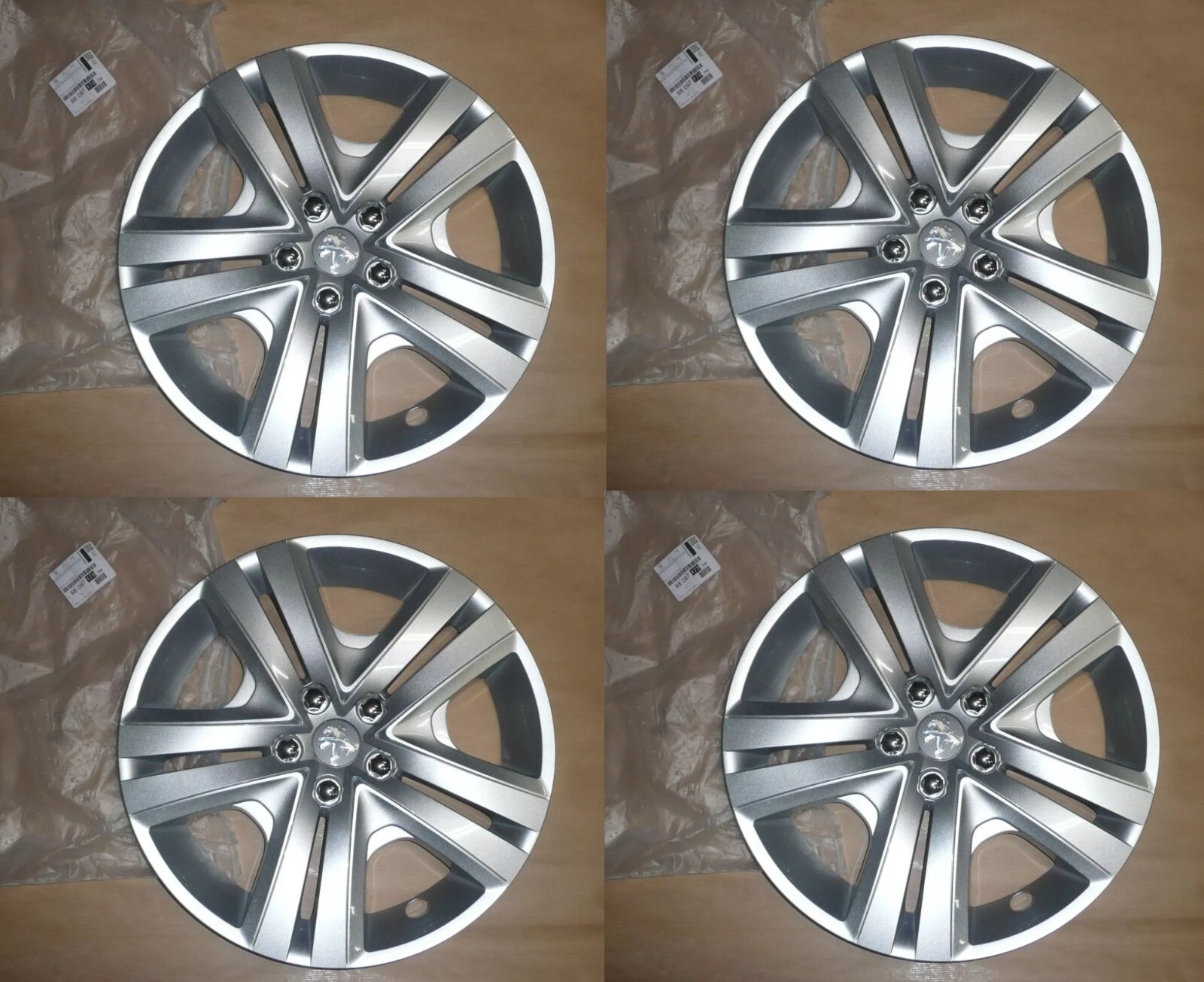 Enjoliveurs 16'' Peugeot 98097178TW - Pack de 4 enjoliveurs argentés premium