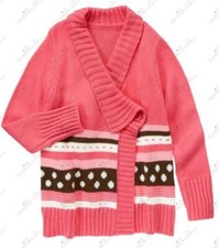Gymboree Girls sz S 5-6 Star of the Show Dot Striped Pink Cardigan NWT Sweater