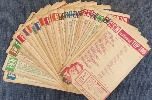 Complete run OZ MUSIC CHARTS 2SM Sydney 1963-1965, missing two (?) 107 DIFFERENT