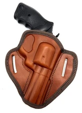 CEBECI Right Hand Open Top Brown Leather Belt Holster for RUGER GP100 4.2"