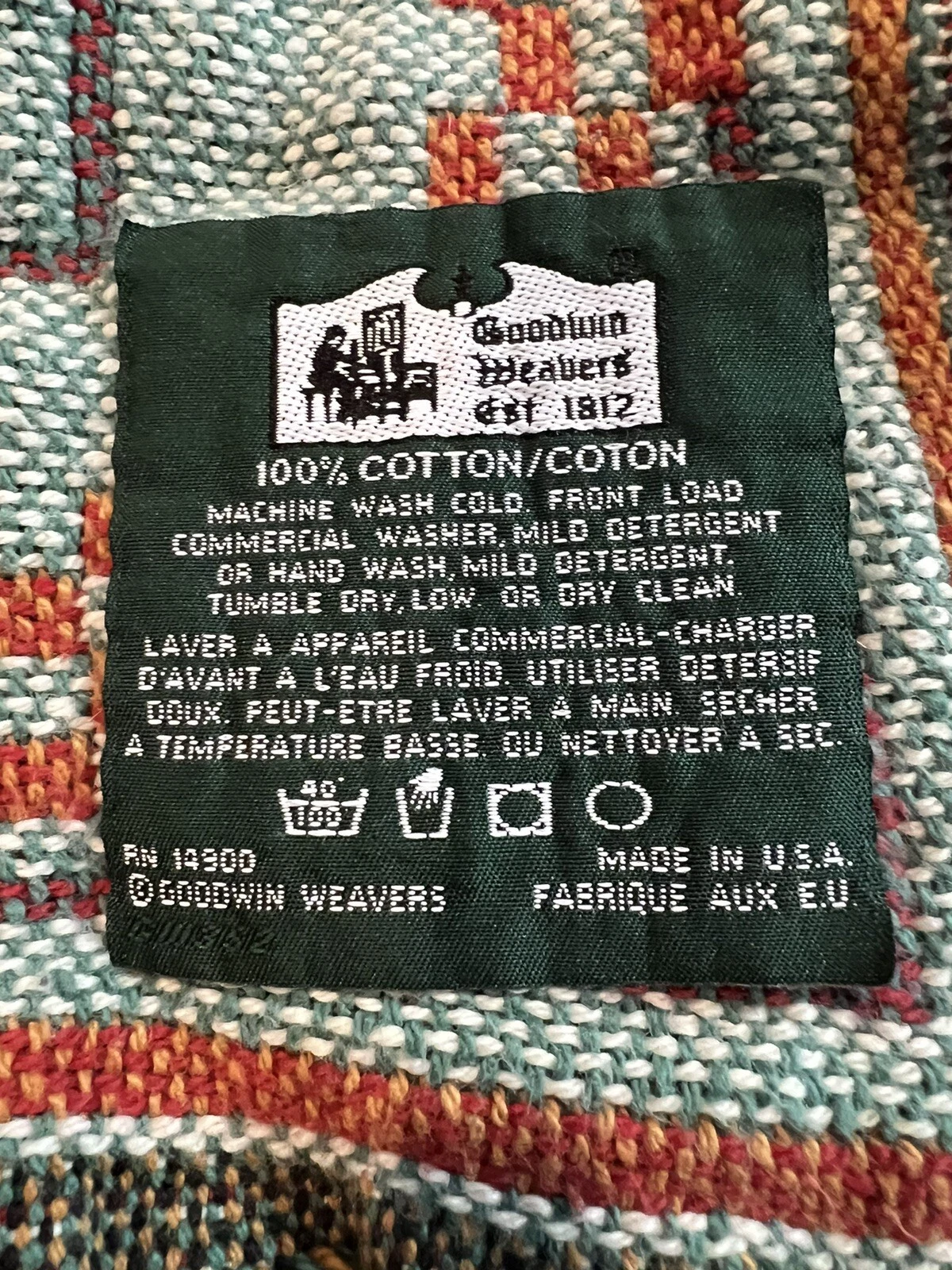 Goodwin Weavers Throw Blanket Native American Southwestern Teepee 67 x 49