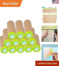 Waterproof 12" x 50ft Pre-Taped Painters Paper - 12 Rolls for Multi-Surface Use