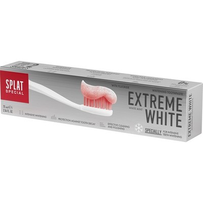 SPLAT EXTREME WHITE Whitening Zahnpasta, mit Fluorid, Minzgeschmack 75 ml