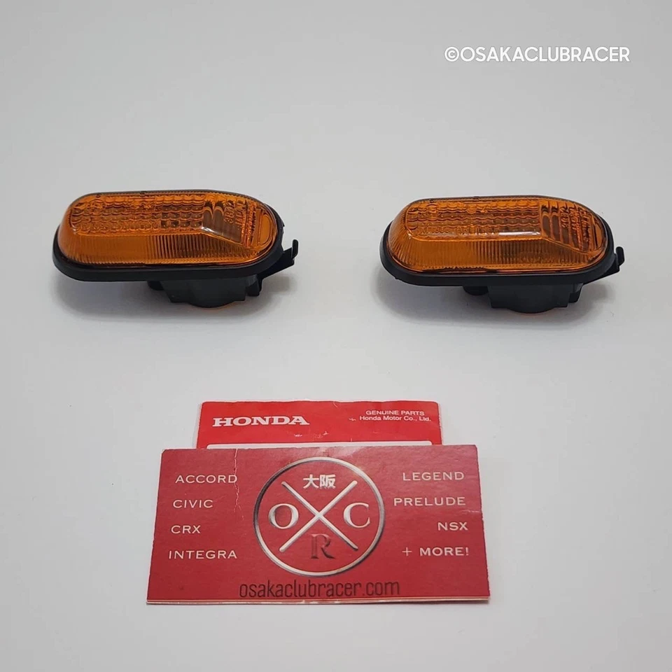 Juego de luces de señal de giro marcador lateral ámbar genuino OEM 91-05 JDM Acura Foto 2 de 4