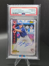 2024 Topps Archives Wyatt Langford 1999 New Breed Auto RC #99NBAWL PSA 8 Rookie