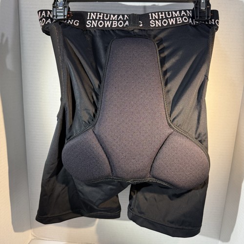 Inhuman Snowboarding Impact Shorts Black Padded Protective Unisex Men Size Med