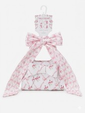 Dandar Handbag With Twilly Pink White Floral Bow
