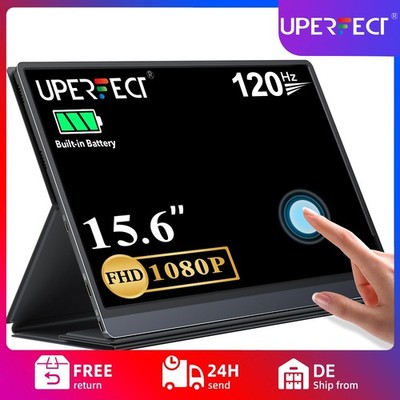 15,6 Zoll 120HZ Tragbarer Monitor Touchscreen 1920*1080 Full HD Akku Bildschirm