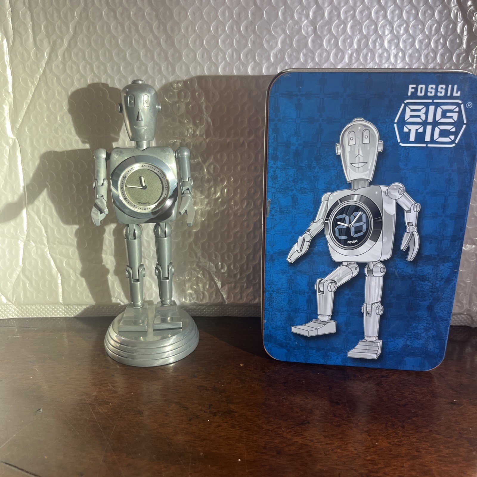 Fossil Stan BIG TIC  Robot Man  Clock - COMPLETE - VINTAGE