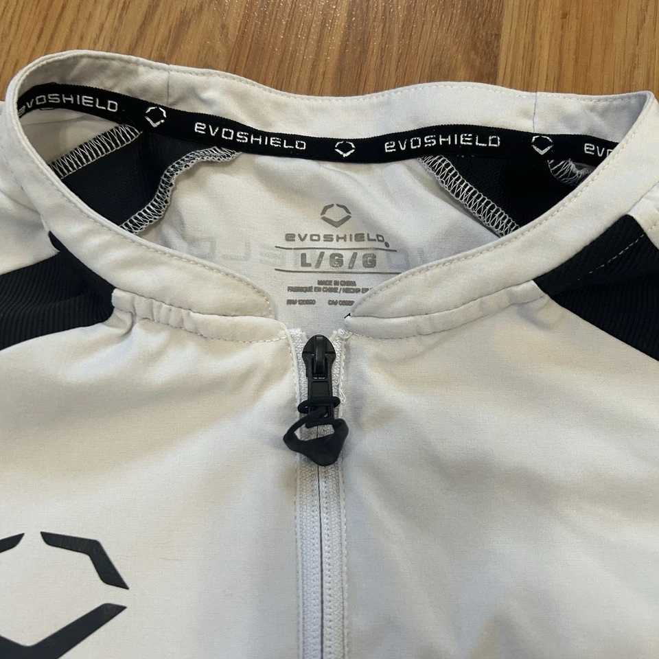 Evoshield Pullover Shirt Mens Large White Black Quarter Zip Raglan Athletic Tee - Image 3 of 4