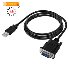 SABRENT USB 2.0 to Serial 9-Pin DB-9 RS-232 Cable, FTDI 6 Ft FTDI, Black