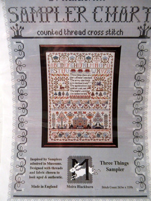 Moira Blackburn THREE THINGS SAMPLER Ctd Cross Stitch Pattern