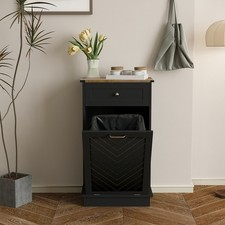 Kitchen Trash Can Cabinet with Tilt-Out Door Drawer Hideaway Bin Organizer