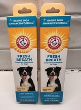 Lot Of 2 NEW Arm  Hammer Fresh Breath Vanilla Ginger Dog Toothpaste 2.5oz 01/28