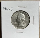 1964 D Washington AU Mint State - 90% Silver