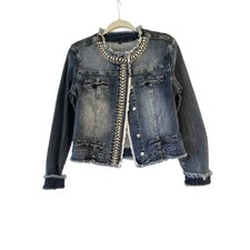 Ladies Denim jacket with Diamante and Pearl Detail (L) - New without Tags