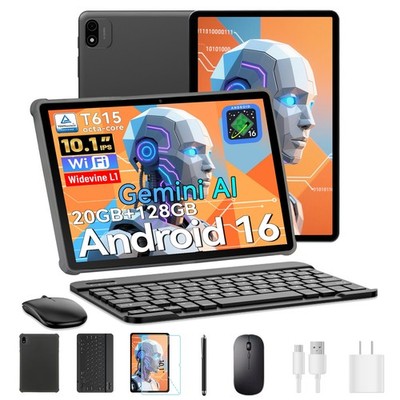 10.1inch Android 16 WiFi Tablet sets 20GB RAM 128GB 8-Core with Keyboard & Mouse
