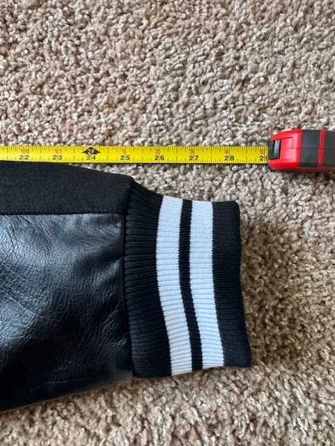 Cincinnati Bengals NFL Varsity Jacket XXL Black Wool Body Faux Leather Sleeves