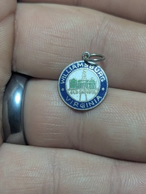 Vintage Sterling Silver Williamsburg Virginia VA Pendant Charm