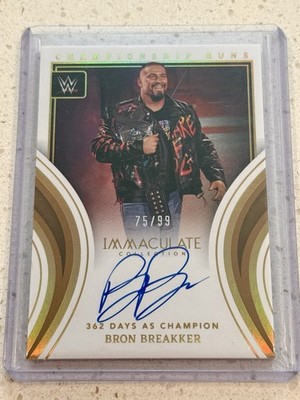 2023 Panini Immaculate WWE Championship Runs Auto Bron Breakker /99