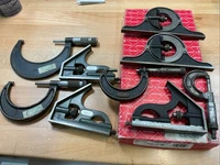 Starrett, Mitutoyo, Brown And Sharpe Swiss Made, Squares W/ Awls And Protractors