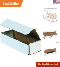 50 Pack Lightweight 12" x 4" x 2" White Corrugated Mailers - Secure Shipping