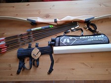 ARCO SCUOLA in legno con accessori, frecce e paglione