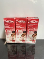 3xChildren'sLiquid Tylenol Pain+Fever Treatment for ages 2-11 CherryFlavor 4floz