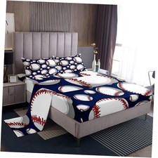 Baseball Sheet Set Sports Theme Bedding Set for Kids Boys Girls Queen Multi 1
