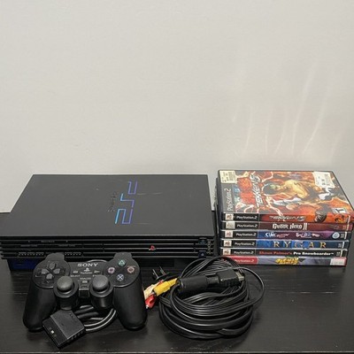 Sony Playstation 2 PS2 SCPH-39001 Fat Console Bundle w/ 6 Games TESTED WORKING