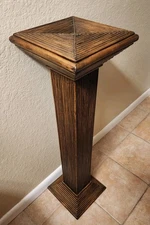 MCM Pencil Reed Pedestal Table Plant Stand
