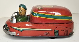 Vintage Masudaya Japan Tin Litho Friction Toy 5.5" Magic Car NO. 2 clean works
