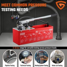 Hydrostatic Pressure Tester Manual Water Pressure Test Pump W/Gauge 2Gallon Tank