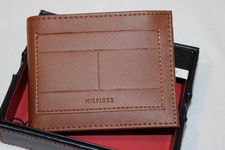 Tommy Hilfiger Tan Genuine Leather Bifold Passcase Wallet and Valet 55
