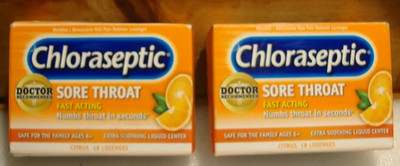 2 Chloraseptic Soothing Sore Throat Lozenges Fast Acting Numbs 18ct EACH 6/26
