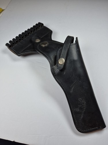 Vintage SMITH & WESSON Black Leather Gun Belt Holster B 36 36
