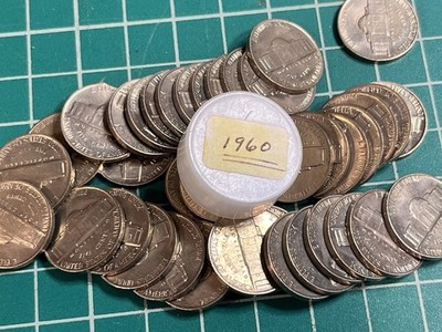 25% Off ~~ Roll of  40 Jefferson Uncirculated Nickels - SINGLE YEAR-  1960 -B.U.