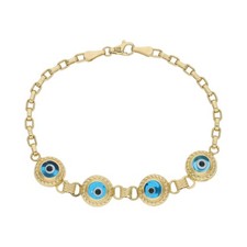 Gold Kinder Armband 585 Türkisches Auge Second Hand 25326213 wie neu  15,5cm