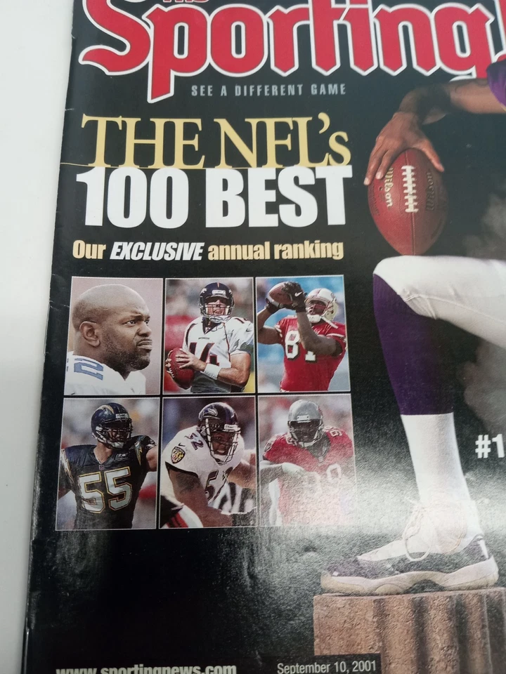 Randy Moss Cover 9/11 Sporting News  Magazine Air Jordan Xi White Purple Shoes Foto 3 de 4