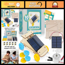 Solar Powered Wooden Car Kit 10-Pack STEM Science Project for Kids
