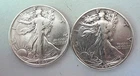 Two (2) 1943 P 50C Walking Liberty Half Dollars In Uncirculated Condition